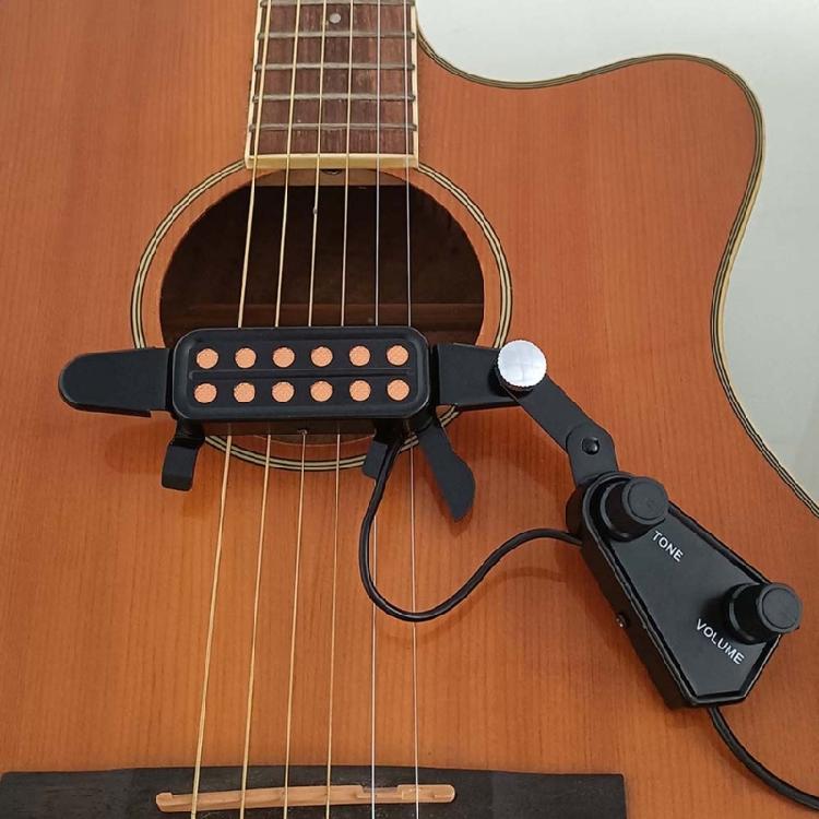 12 Hole Guitar Sound Pickup Acoustic Guitar Pickup with Volumes Tone Tuner Acoustic Guitar Transducer Amplifier