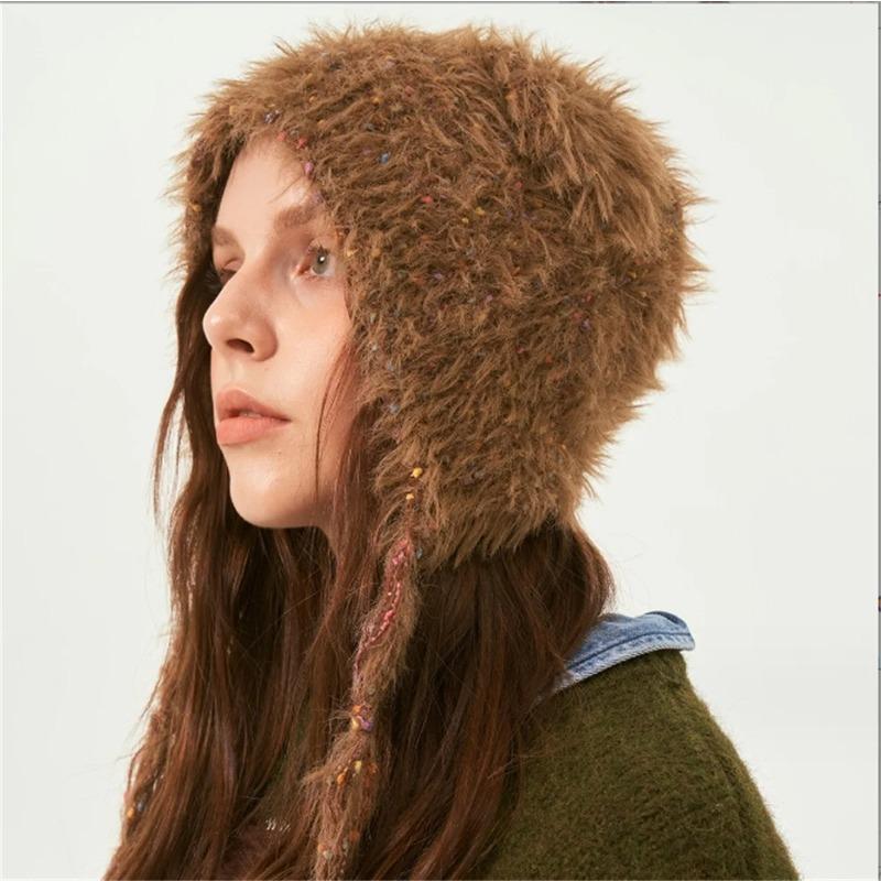 Long Strap Knitted Cap Autumn Winter Street Hip-hop All-match Ear Protection Hats Cool Personality Japanese Niche Beanie Hat