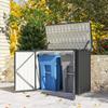 Garbage Bin Box for 2 Bins, Lockable, Bin Enclosure with Hinged Lid, Dark Grey