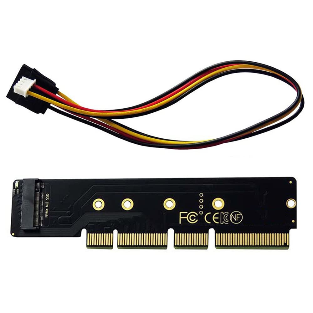 Cablecc NGFF NVMe AHCI SSD to 16X 8X 4X Low Profile SSD with Power 3cm 110mm x 1U Server Mount M.2 M-key PCI-E 3.0 Adapter, Height, 80mm,