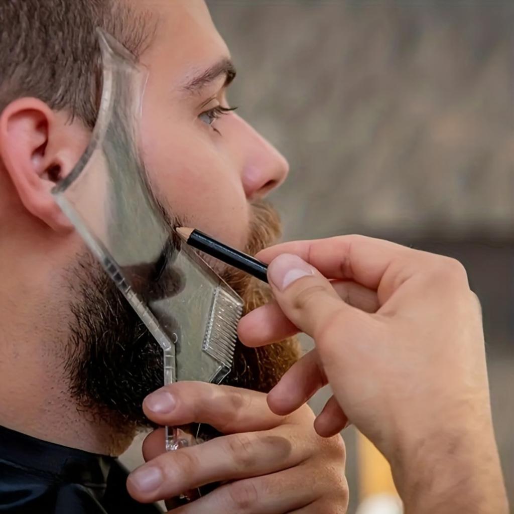 Men's Trimming and Styling Tool with Built-in Comb, Trimming and Trimming, Beard Styling Template, Available with Beard Shaver and Electric Trimmer