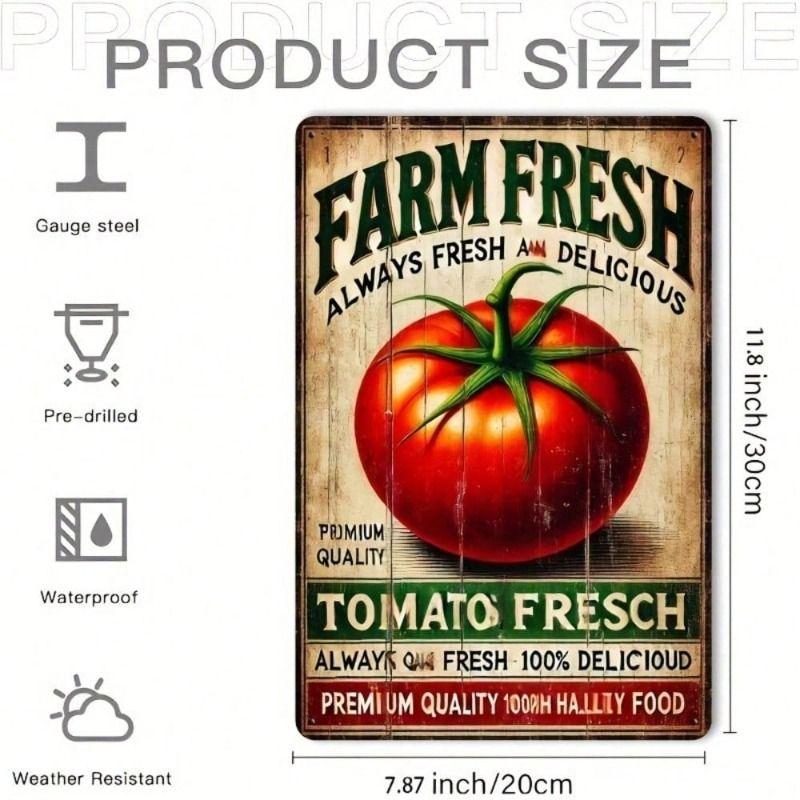 Metal Wall Art Tomato Kitchen Poster Vintage Farmhouse Decor