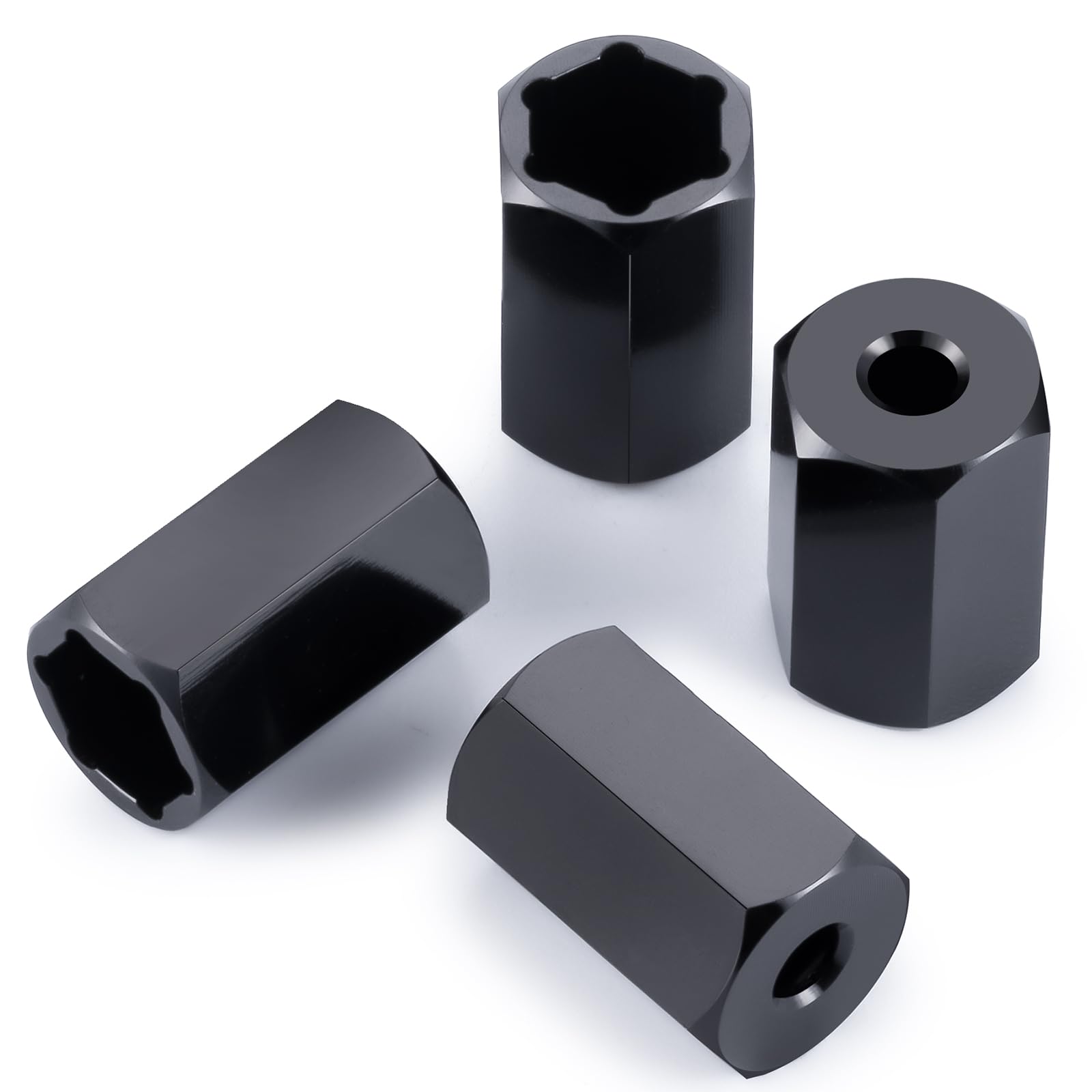 

TRZX 4pcs RC Wheel Hub Hex 5mm to 7mm Coupler for WPL D12 RC Model Truck Accessories Adapters, +10mm 1/10