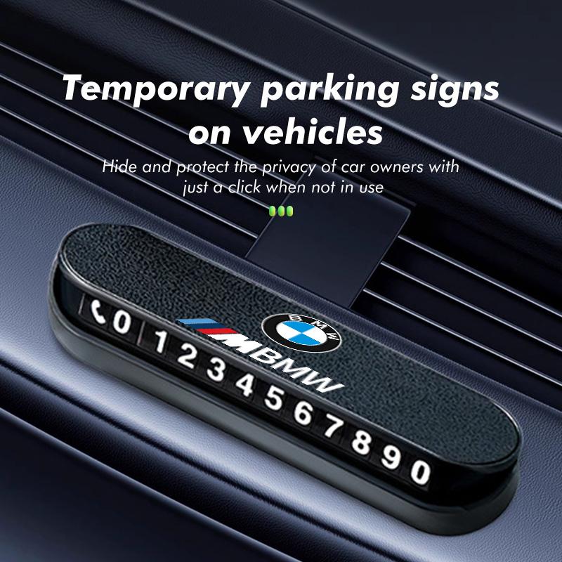 CUP1 Suede Temporary Car Parking Phone Number Card Plate Park Stop For BMW M3 M5 X3 E93 F10 F20 F30 F40 F15 F25 F26 F31 F49 F86 DN6