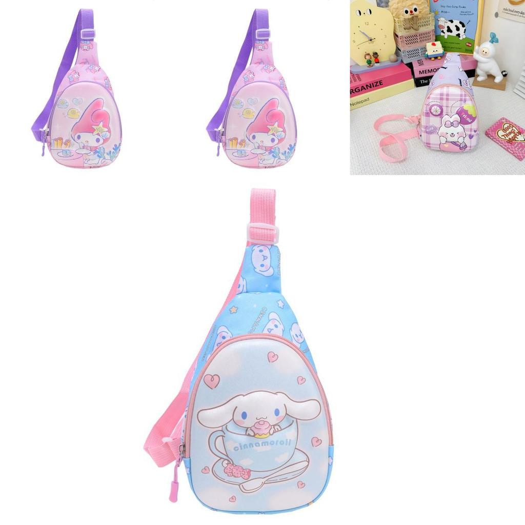Kuromi Kids Cartoon Chest Bag With Polyester Material For Daily School Use
