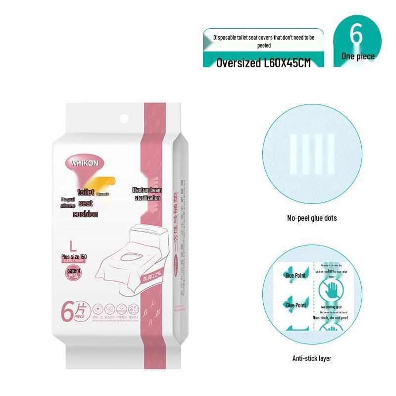 Individually Wrapped No-Peel Disposable Toilet Seat Cover for Travel & Hotel Use