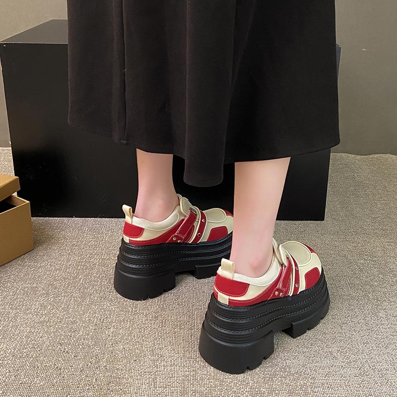 Fashion 2025 New Shoes Chic Fashion Rivet Ankle Boots Women Metal Buckle Round Toe Loafers Punk High Street Luxury Brand Shoes 10.5CM