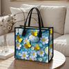 Easter Floral Tote Bag Butterfly Canvas Handbag for Daily Use