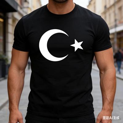 Turkish Flag Fashion Print Tshirt Summer Unisexs Casual Pure Cotton Shortsleeved Tshirt Trendy Street Casual Shortsleeved Shirt