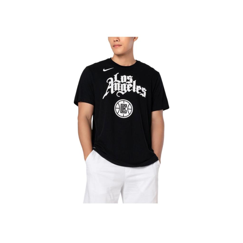 Nike LA Clippers Basketball Print Short Sleeve T-Shirt Men Tops Black CT9824-010