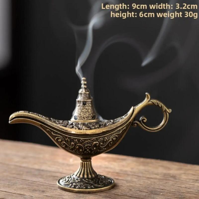 1pc Retro Chinese Style Xiangyun Hollow Incense Burner Magic Lamp Aromatherapy Tower For Desktop Decor Meditation Yoga Gift