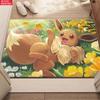 Cute Fluffy Brown Fox Eevee-like Area Rug Non Slip Soft Floor Mat For Gaming Room Living Room Bedroom Decor Washable Carpet