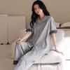 Pure cotton pajamas women's 1011 new summer super soft lapel loose casual can be worn outside loungewear cotton set