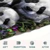 Pandas Print Flannel Blanket, High quality Comfortable for All Seasons, Home Decor, Warmth and Comfort, Perfect for Christmas Gifts