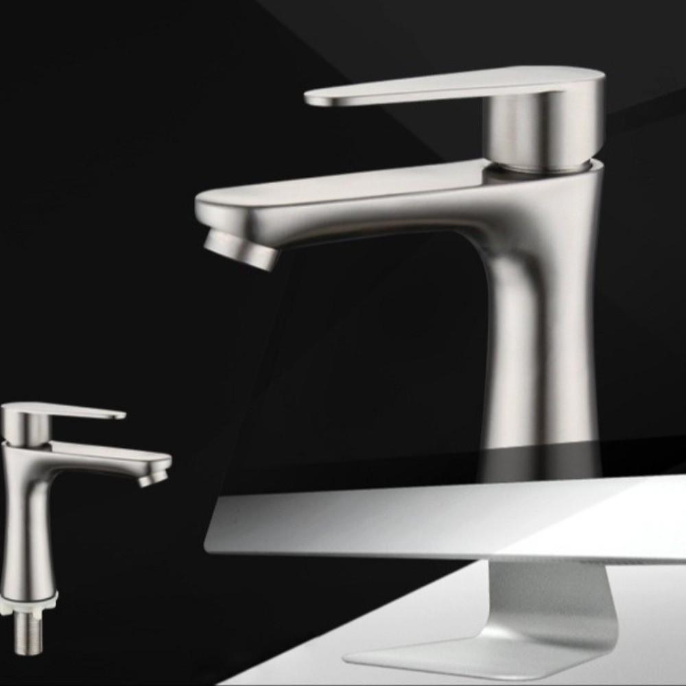 Anti-Leakage Stainless Steel Faucet Rust-proof Lavatory Vanity Sink Tap  Bathroom Fixture