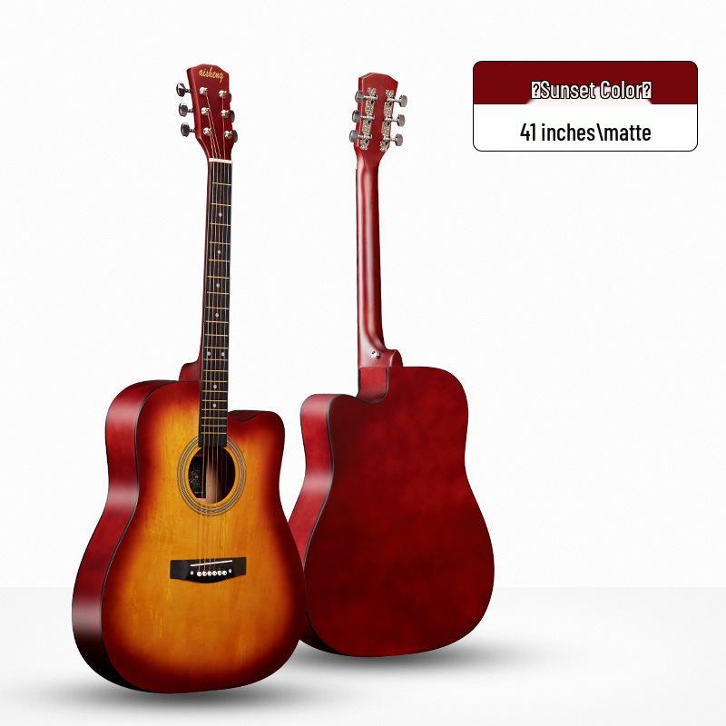 Bright Matte 41-Inch Folk Guitar - Perfect for Beginners