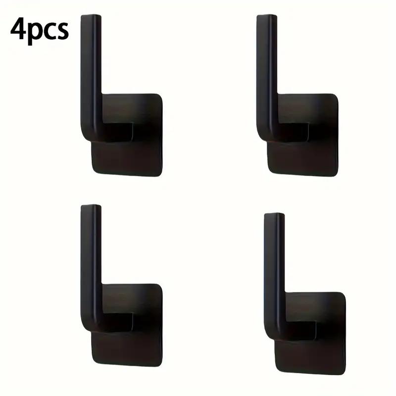 

2/4 шт. L-образная ванная комната кухня бесшовные наклейки стеллаж для хранения без дырокола держатель для туалетной бумаги полотенцесушитель крепкий клейкий крючок аксессуары 4PCS чёрный
