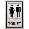 Buzz Cool Metal Silver Toilet Sign Board Sticker | Self Adhesive Ladies and Gents Washroom Signage | Restroom Sign Board