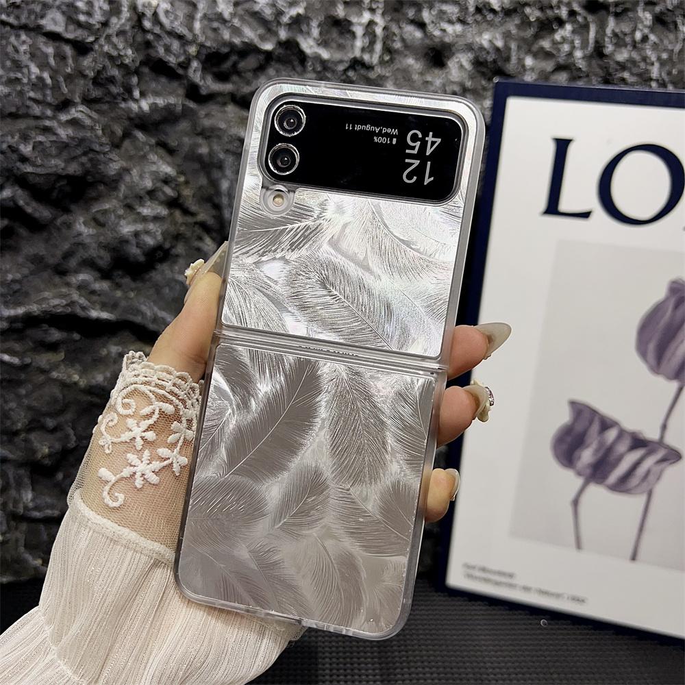 Aurora Feather Flip 6  Case for Samsung Galaxy Z Flip  4 3  Slim Laser Shockproof Hard Z Z4 Flip6 Z Flip Cover