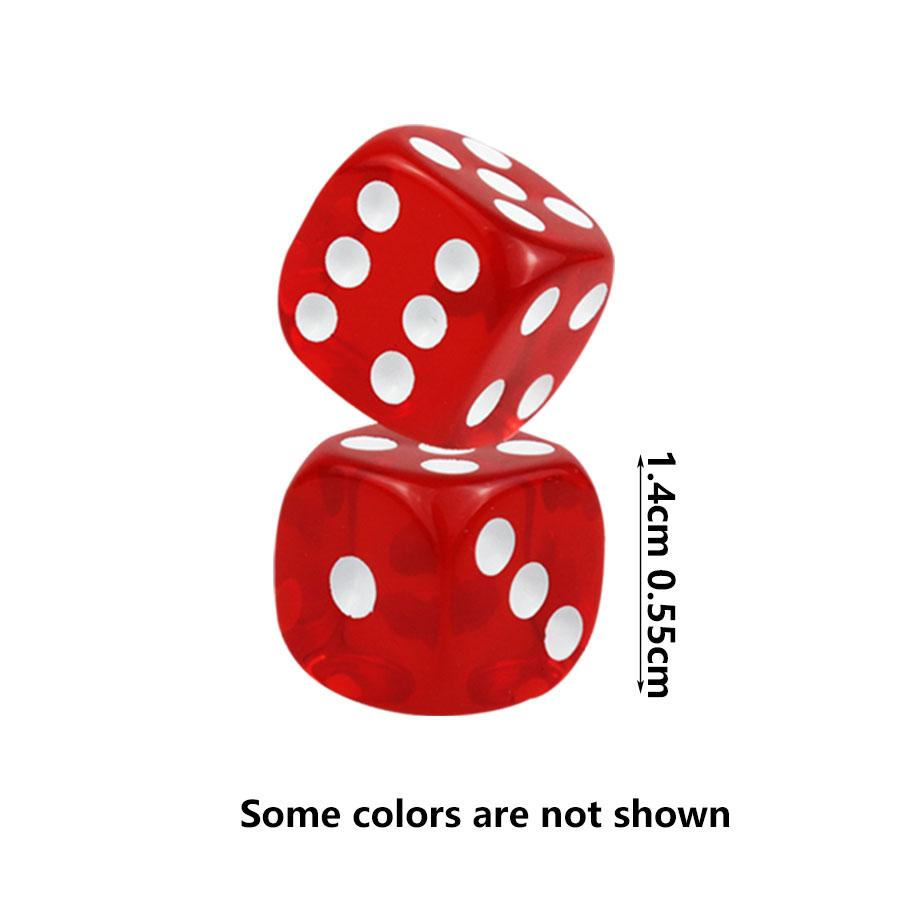 10/20pcs 14mm Acrylic Colour Transparent Rounded Dice Party Entertainment Drink Game D6 Crystal Dice Table Board Game JXB