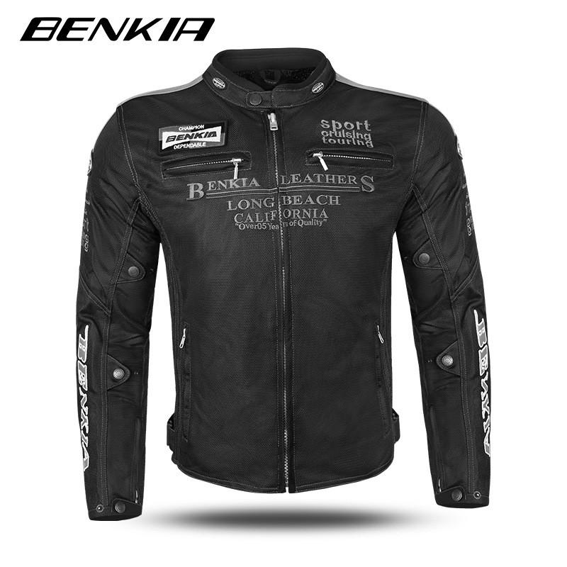 BENKIA Mens Mesh Motorcycle Riding Jacket - Breathable Protective Gear Cycling Off-Road Outdoor Adventures