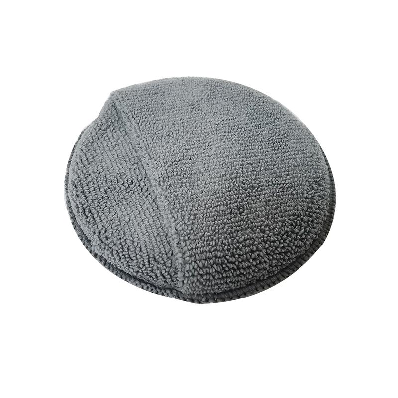 

4 шт. 5-дюймовая круглая карманная губка из микрофибры для ухода за автомобилем, аппликатор для нанесения воска на автомобиль, полировальный диск для ручной полировки автомобиля