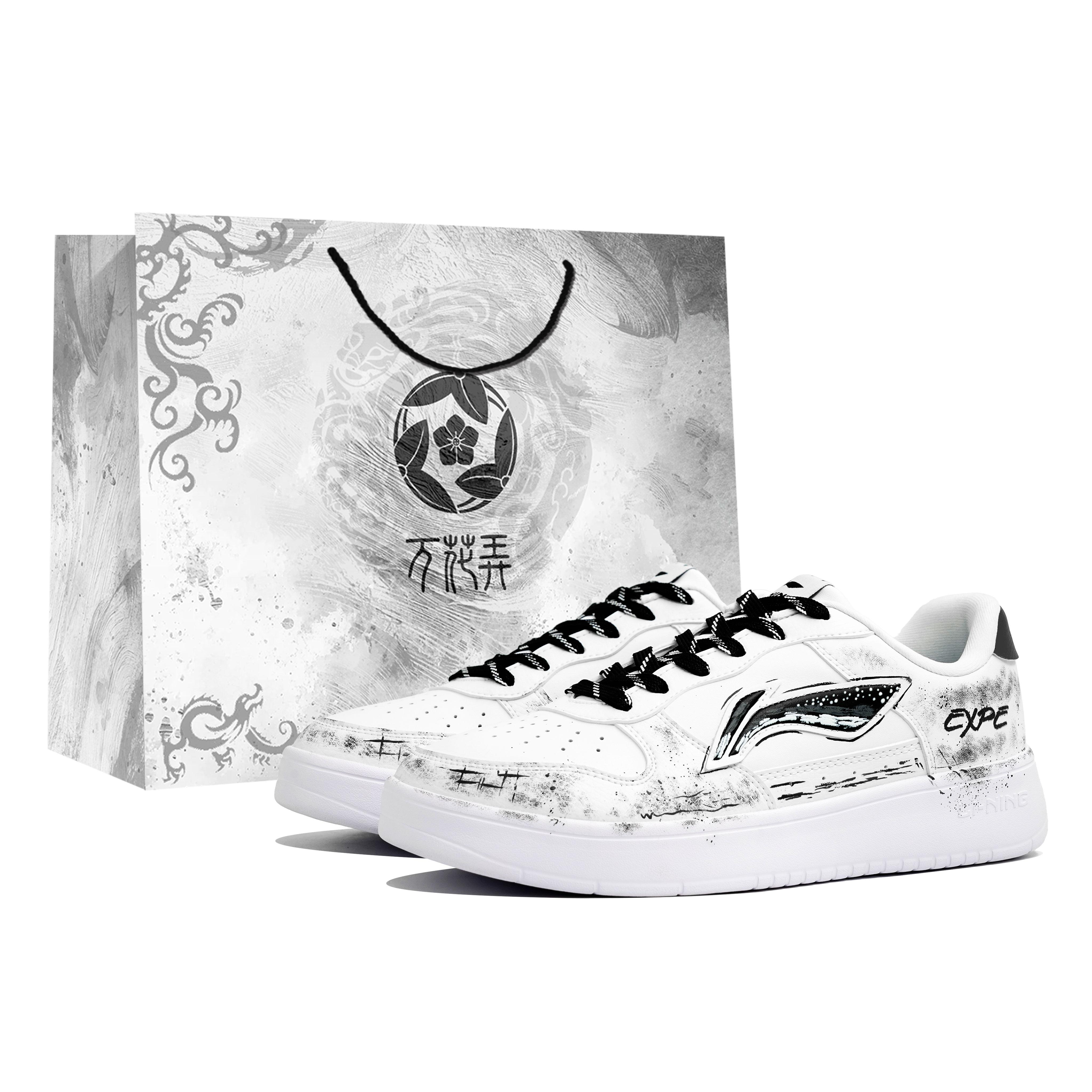 

Li Ning Плывущая лодка Ван Хуа Нонг, Экспедиция, Сумка для покупок Устойчивая к истиранию Низкие кеды для скейтборда Мужские Белые AGCS419-1(Team113-S-BOX) 45