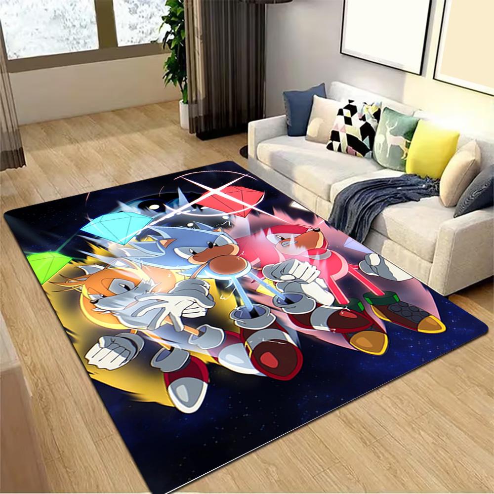 Sonic The Hedgehog Tails Art Print Decoration,Carpet,Living Room,Bedroom, Non-slip,Square rug
