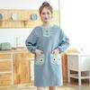 Japanese Simple Style With Pocket Apron Kitchen Oil-proof Adult Long Sleeve Bibs Fashion Household Aprons Wholesale