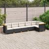 Vidaxl 6-Cz. Garden Furniture Set With Cushions, Black Poly Rattan