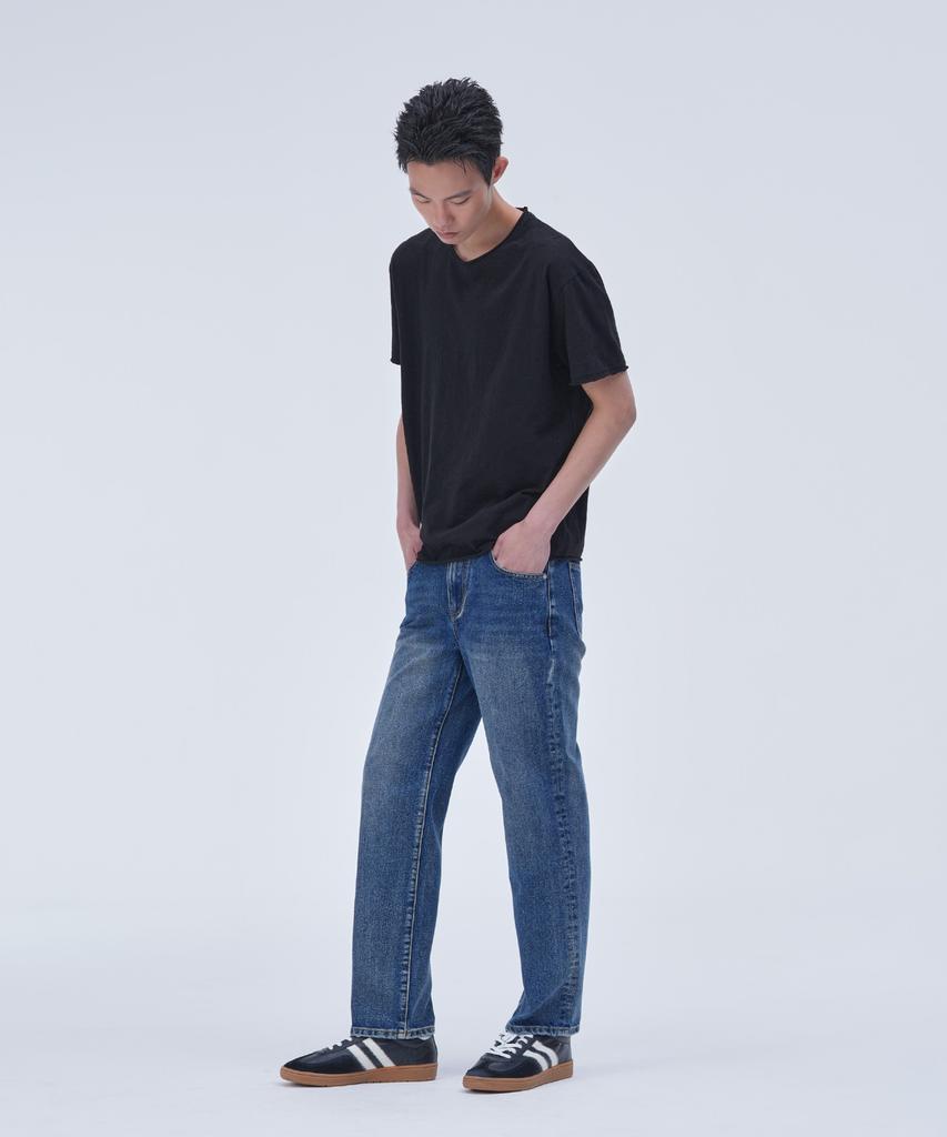 Peulojegteusseuli Straight Denim Pants [Blue Slub]_Rg1613