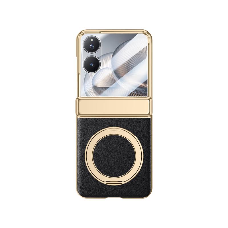 Applicable to Xiaomi mixflip2 mobile phone case film integrated electroplating rotating bracket magnetic suction anti-drop hinge male leather case