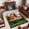 Masha Bear Customize Text Floor Rug Office Rug Design for Study Room Game Room Decorate Room Entryway Anti-slip Rug Decorate Offices