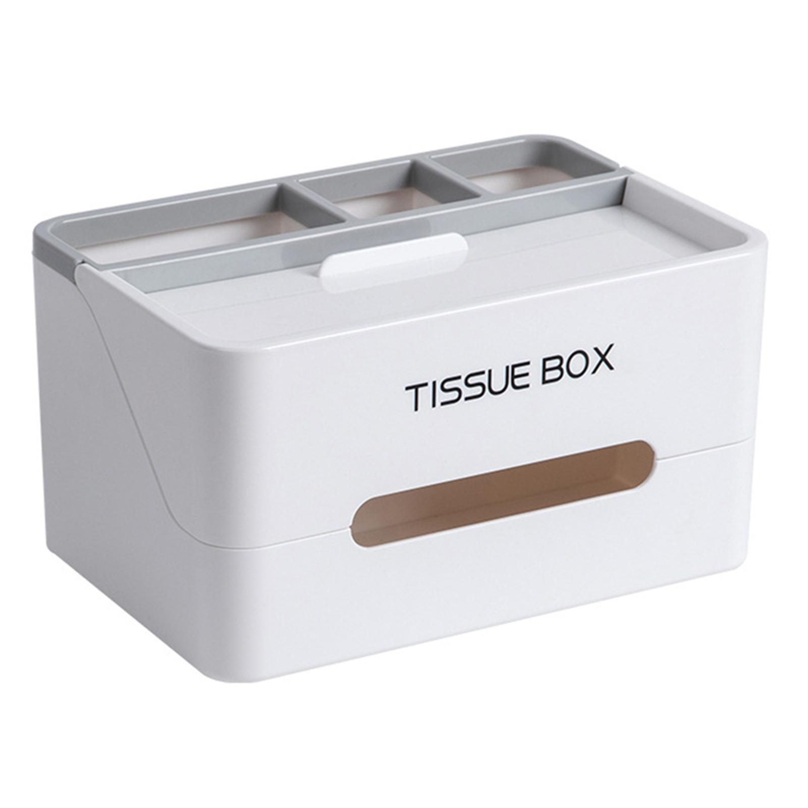

Tissue Box Cover Tablet Stand Multi-Function Organizer Remote Control Storage Box For Home Office сірий колір