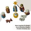 Handmade Pocket Nativity Scene Gift Jar Mini Christmas Nativity Scene Set With Holy Family Sheep And Jesus Statues For Desk