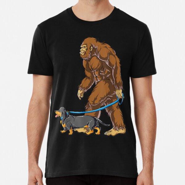 Bigfoot Dachshund Dog Walk Funny Sasquatch L S to 5XL Made in the AU/USA T-Shirt