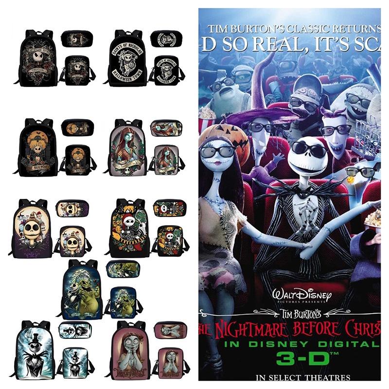 New Cross-border Backpack Set For Christmas The Nightmare Before Christmas Theme
