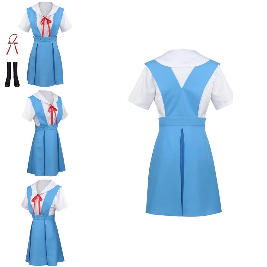 Gk-o Anime Ayanami Rei Asuka Langley Sohryu School Uniform Cosplay Costume Polyester Material Authentic To Character Look