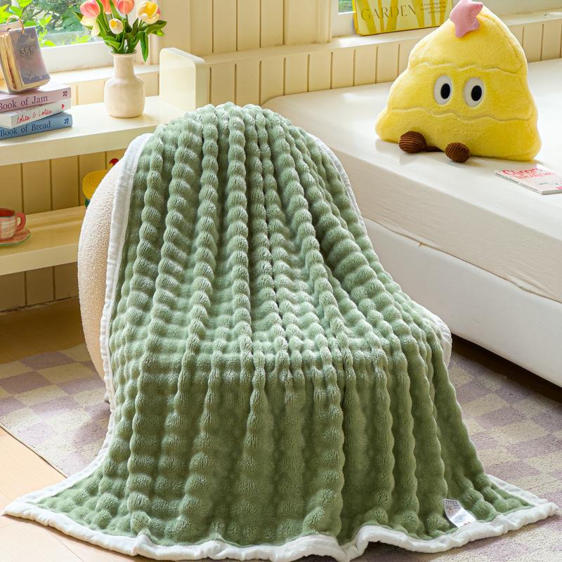 All-season Bedroom Throw Blanket Flannel Blanket Imitation Fur Tuscan Rabbit Velvet Blanket Multifunctional Office Nap Blanket 150X200CM