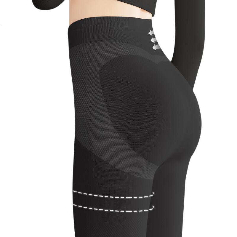 GRACEWELL 25th Anniversary New High-Waist Tummy Control Thermal Pants for Women, Autumn and Winter Slim Fit Leggings, Black, Size L