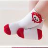 5 Pairs Breathable Infant Socks Fun Cartoon Prints Moisture Wicking New Year'S Socks For Daily Activities