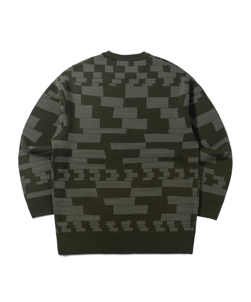 CRITIC Check Board Pattern Knit Khaki