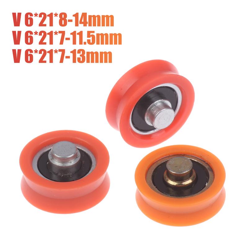 1/3Pcs V-Groove Plastic Bearing With Shaft Door And Window Pulley Pom Polyoxymethylene Nylon Roller Guide Wheel