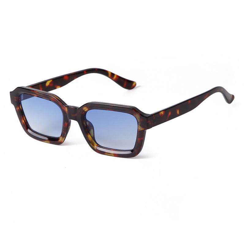Classic Retro Tortoiseshell Square Sunglasses Women Men Brand Designer Fashion Thick Frame Gradient Blue Sunglasses
