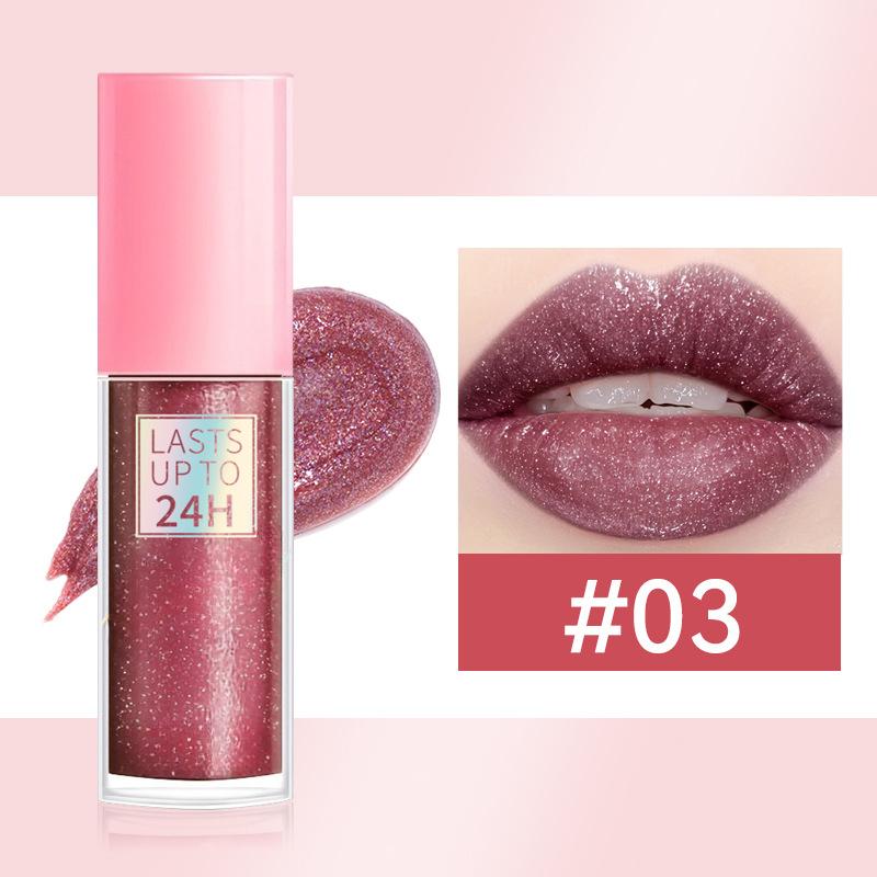 

Блеск для губ Diamonds Glitter Водостойкая жидкая помада Pearl Shining Lip Color Сверкающий макияж для губ Держится до 24 часов Стойкий
