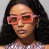 New fashionable square sunglasses, men's and women's trendy European and American street shooting rice nail sunglasses, candy-colored glasses s