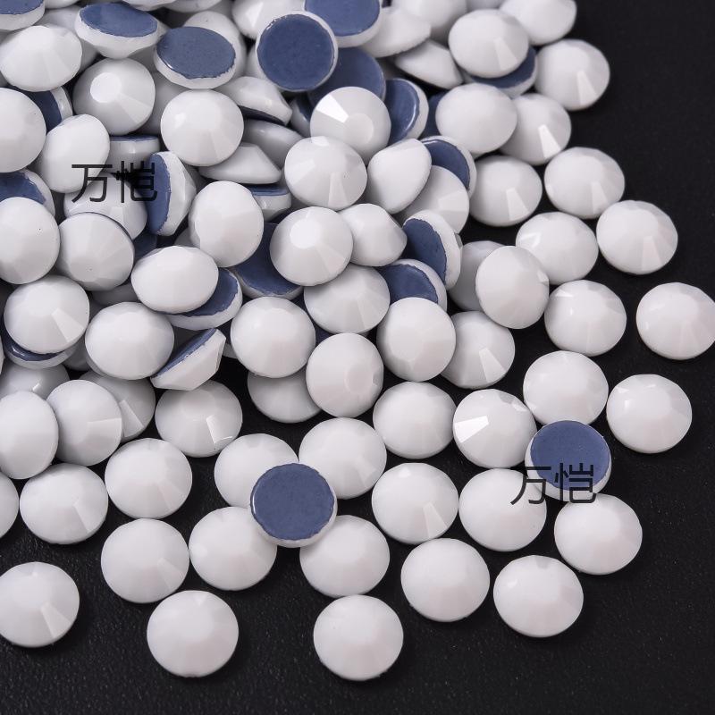Imitation Glass Hot Diamond Rhinestone, Hot Melt Adhesive Bottom Protein Porcelain White Diy Crystal Beauty Clothing Accessories