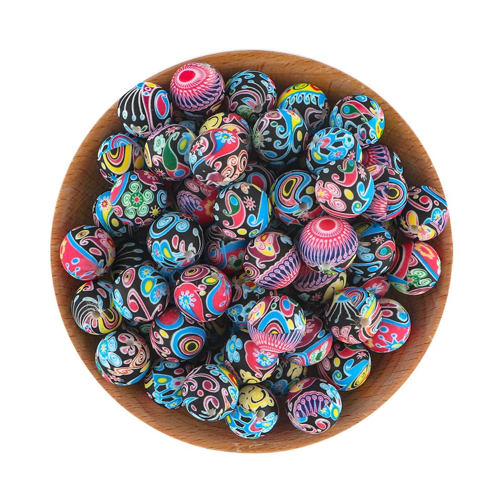 5Pcs 15mm Round Leopard Silicone Printed Beads For Jewelry Making DIY Keychain Necklace Bracelet Jewelry Accessories