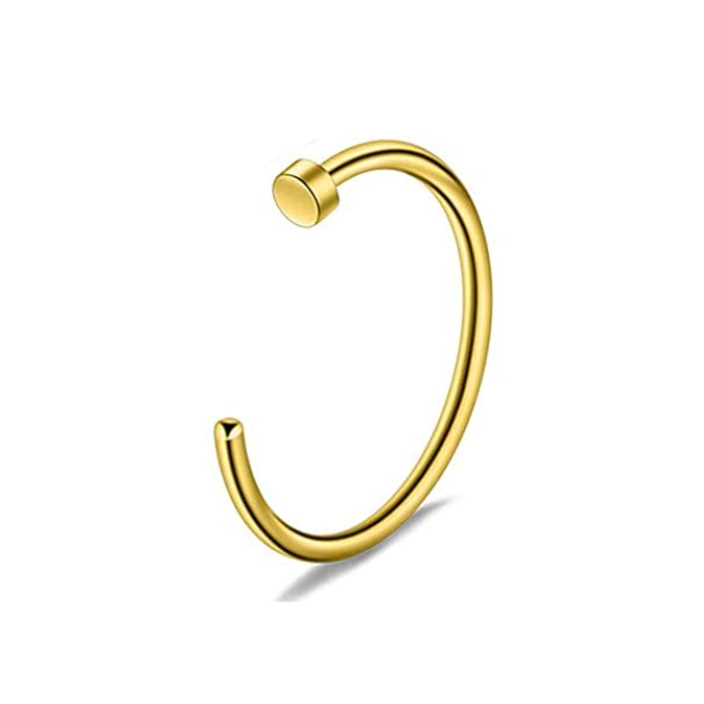 1pcs Stainless Steel Hoop Nose Ring 18G 20G Simple Style Ear Nail Nostril Body Piercing Jewelry 6mm 8mm 10mm 12mm