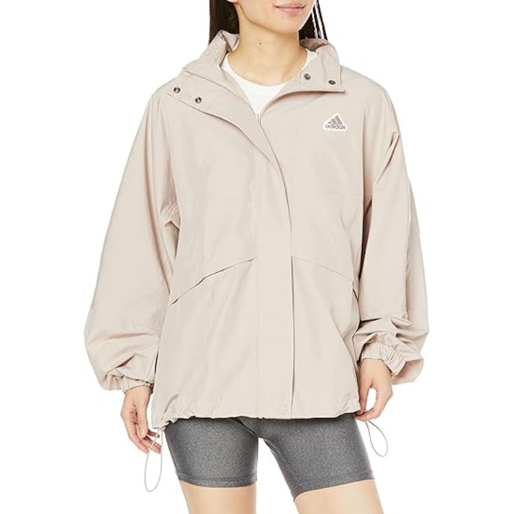 adidas Solid Color Logo Print Casual Jacket Women Outerwear Pink IA5247